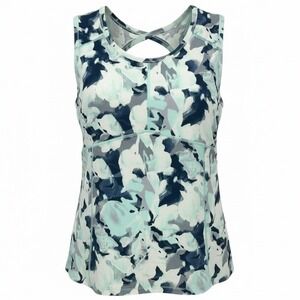 NEW Natori Womens XL Athletic Tank Top Power Floral Cross Back Sleeveless -‎ CJ